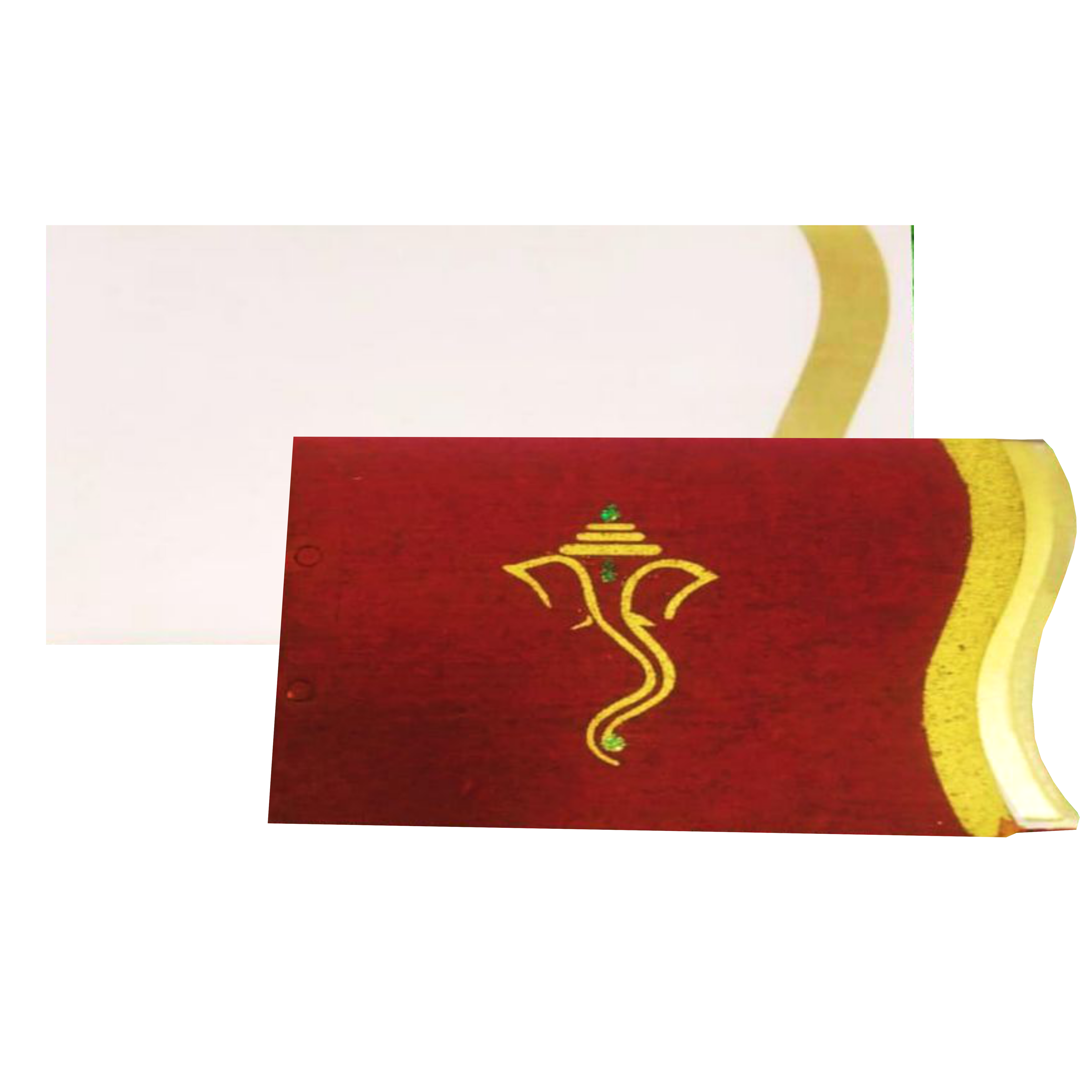 Gold Ganesha Invitation Card-cxp118-King of Cards