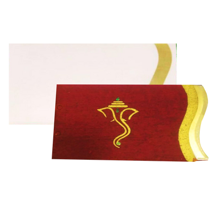 Gold Ganesha Invitation Card-cxp118-King of Cards