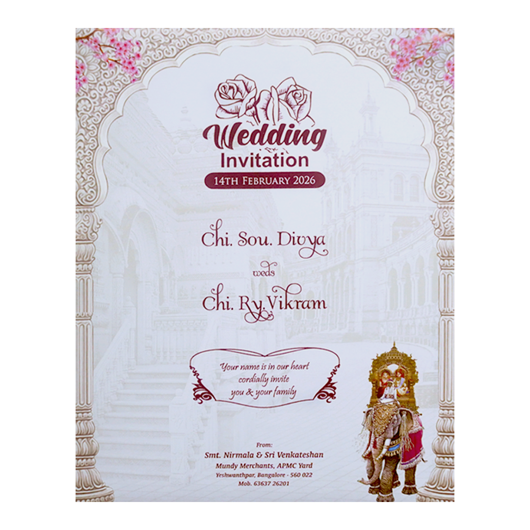 Grey Jumbo Royal Invitation Card-KNKJ1100