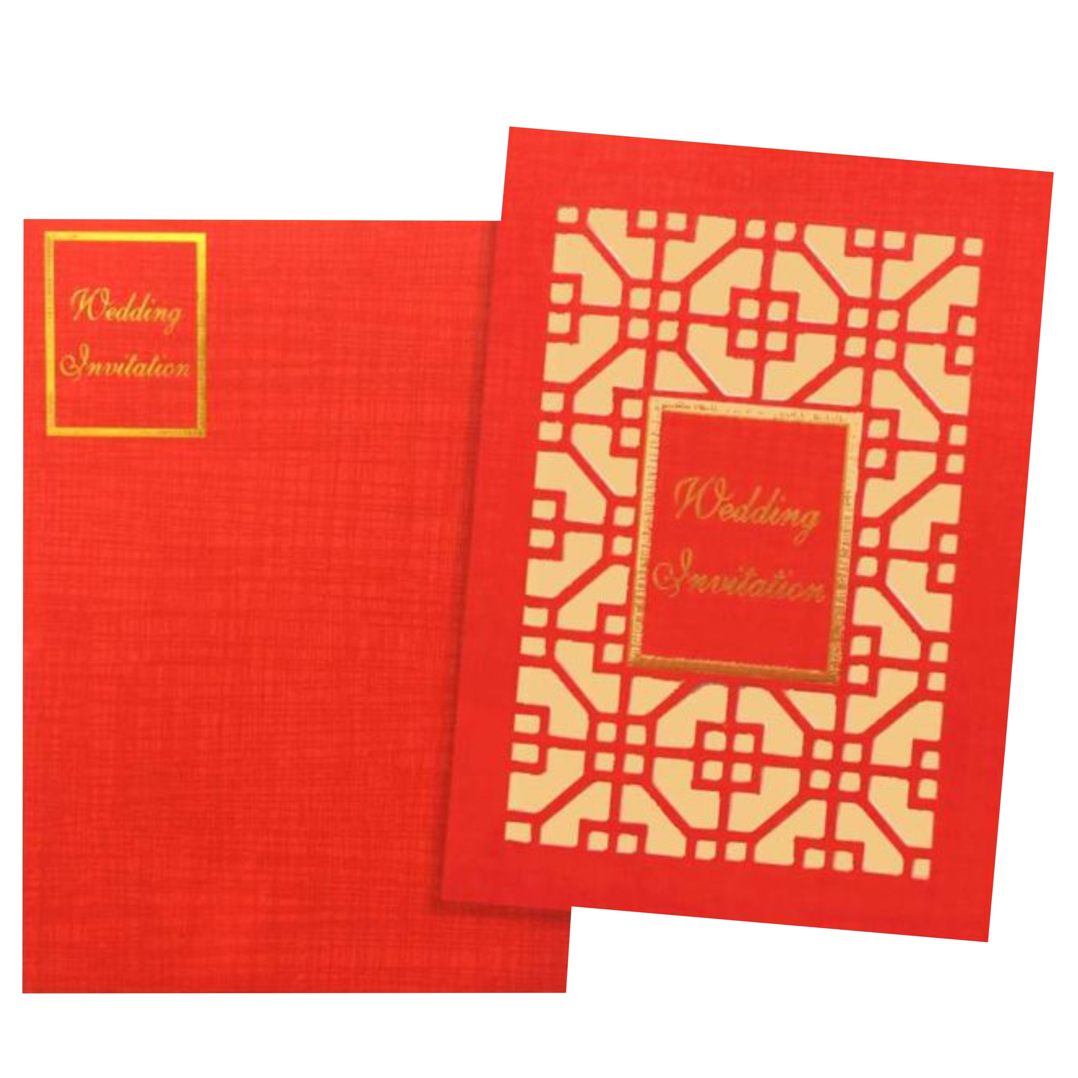 Classic Cream Shading With Cut Design Wedding Card-KNK30670