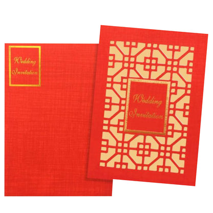 Classic Cream Shading With Cut Design Wedding Card-KNK30670