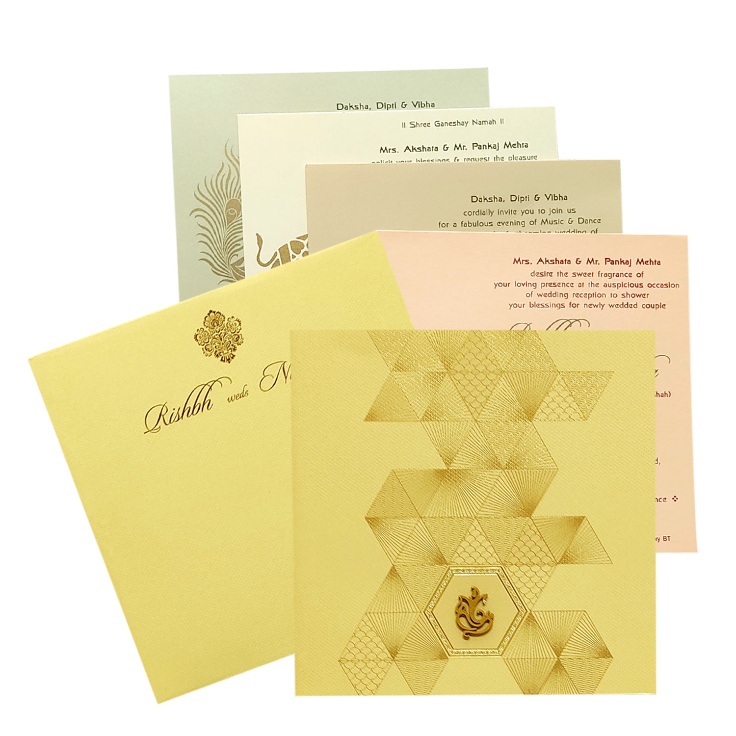 Cream Geometric Design Invitation Card-King of Cards