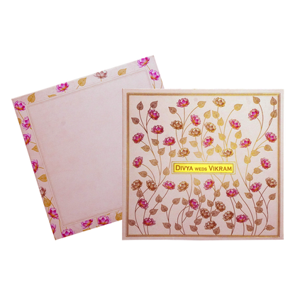 Pink Lotus Box Wedding Card-KNKD8107