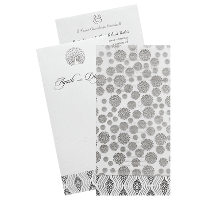 White Tracing Single Sheet Invitation-King of Cards