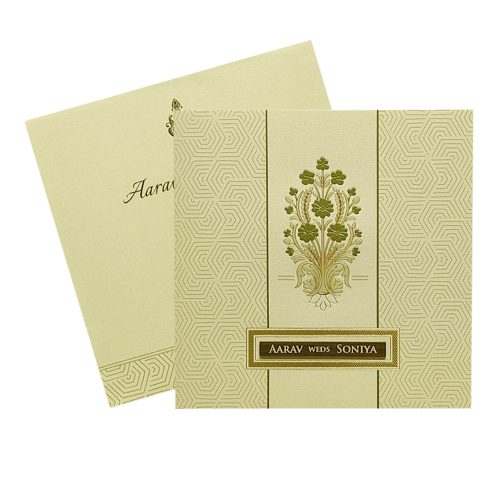 Light Grey Floral Invitation Card-KRC29102