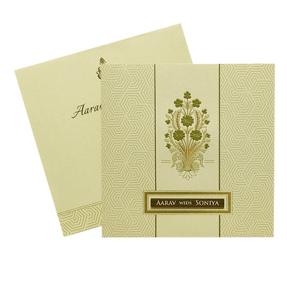 Light Grey Floral Invitation Card-KRC29102
