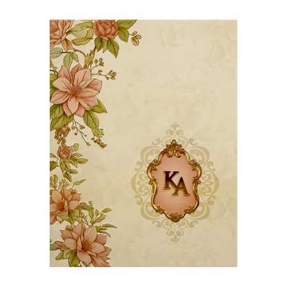 Cream Floral Marriage Card-KPR09770