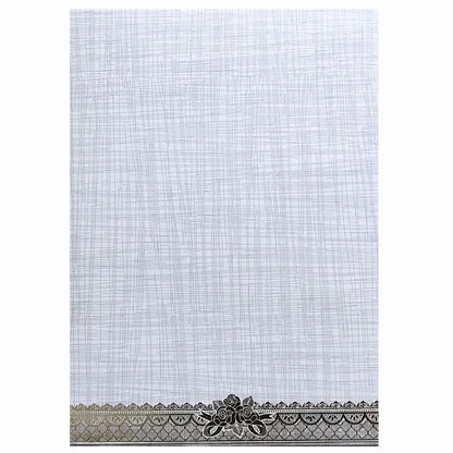 Grey Metallic Invitation Card With Gold Foiling Design-KNCP23GF-King of Cards