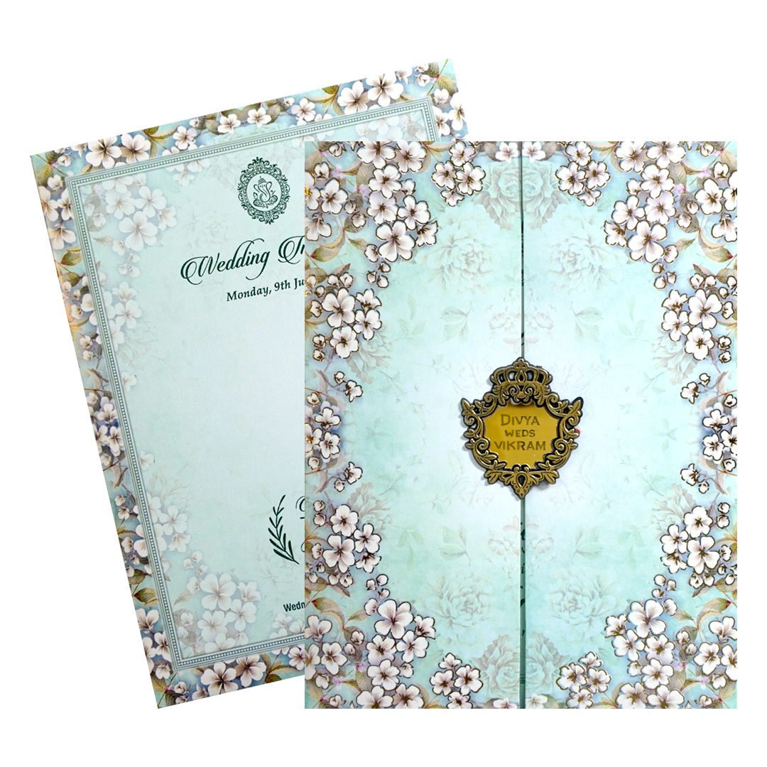Pastel Green Floral Arch Invitation Card-King of Cards