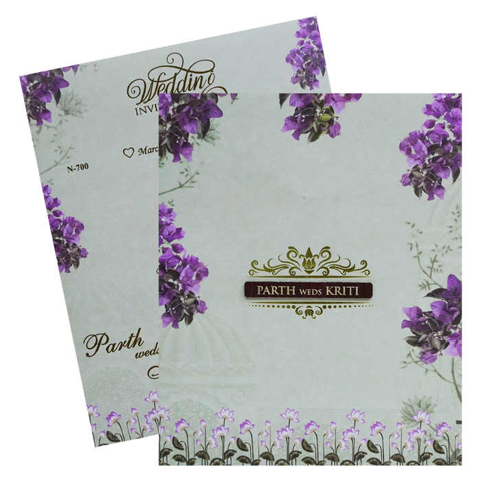 Mint Green Floral Wedding Card-King of Cards