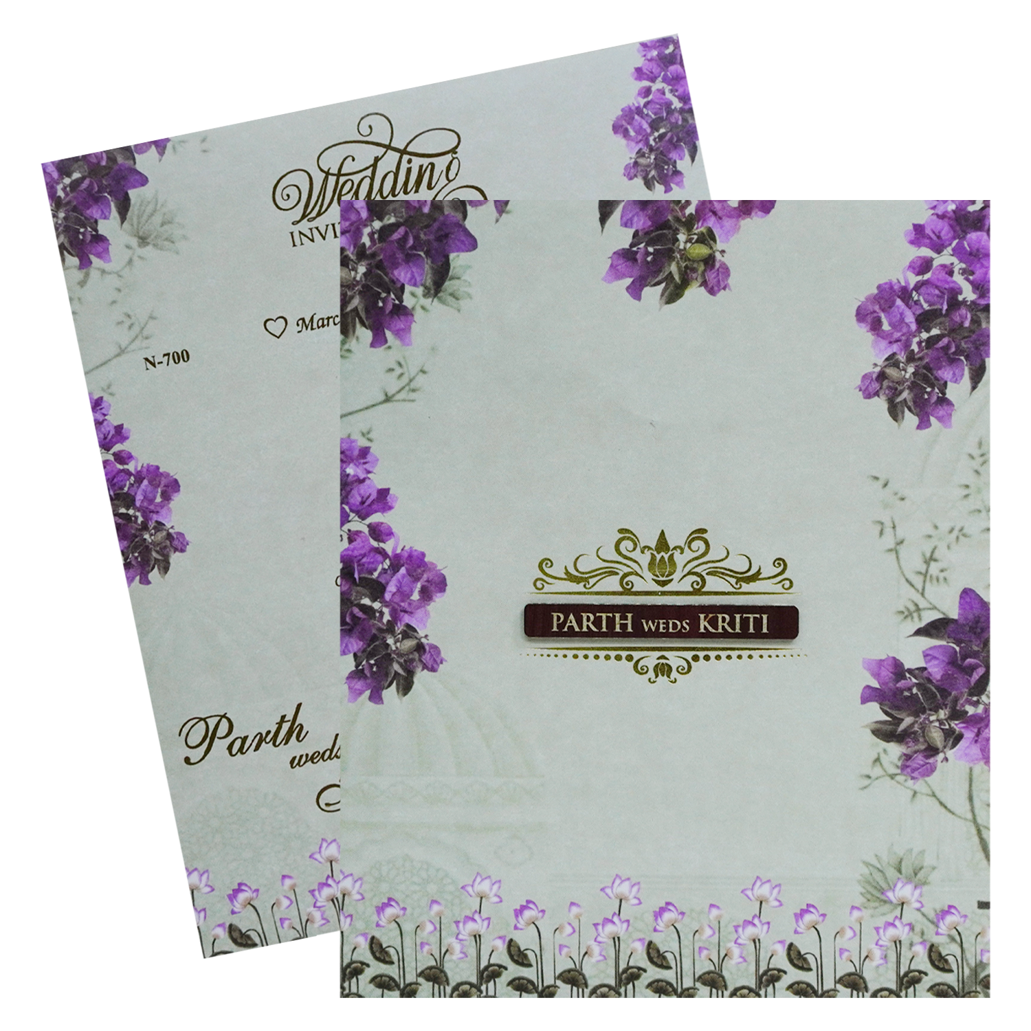 Mint Green Floral Wedding Card-KVN07000