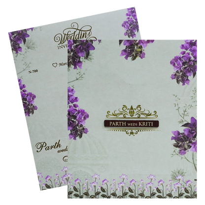 Mint Green Floral Wedding Card-KVN07000