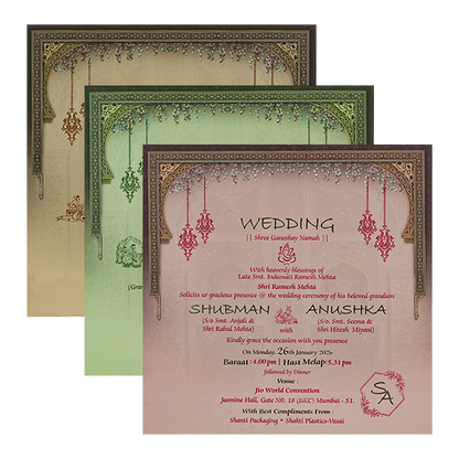 Brown Bride Groom Luxury Invitation Box - KRB09950