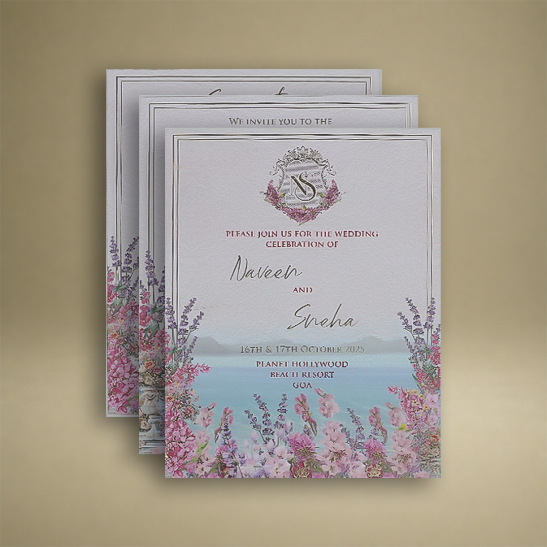 Lavender Premium Floral Luxury Invitation Box - KNLW20256