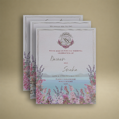 Lavender Premium Floral Luxury Invitation Box - KNLW20256