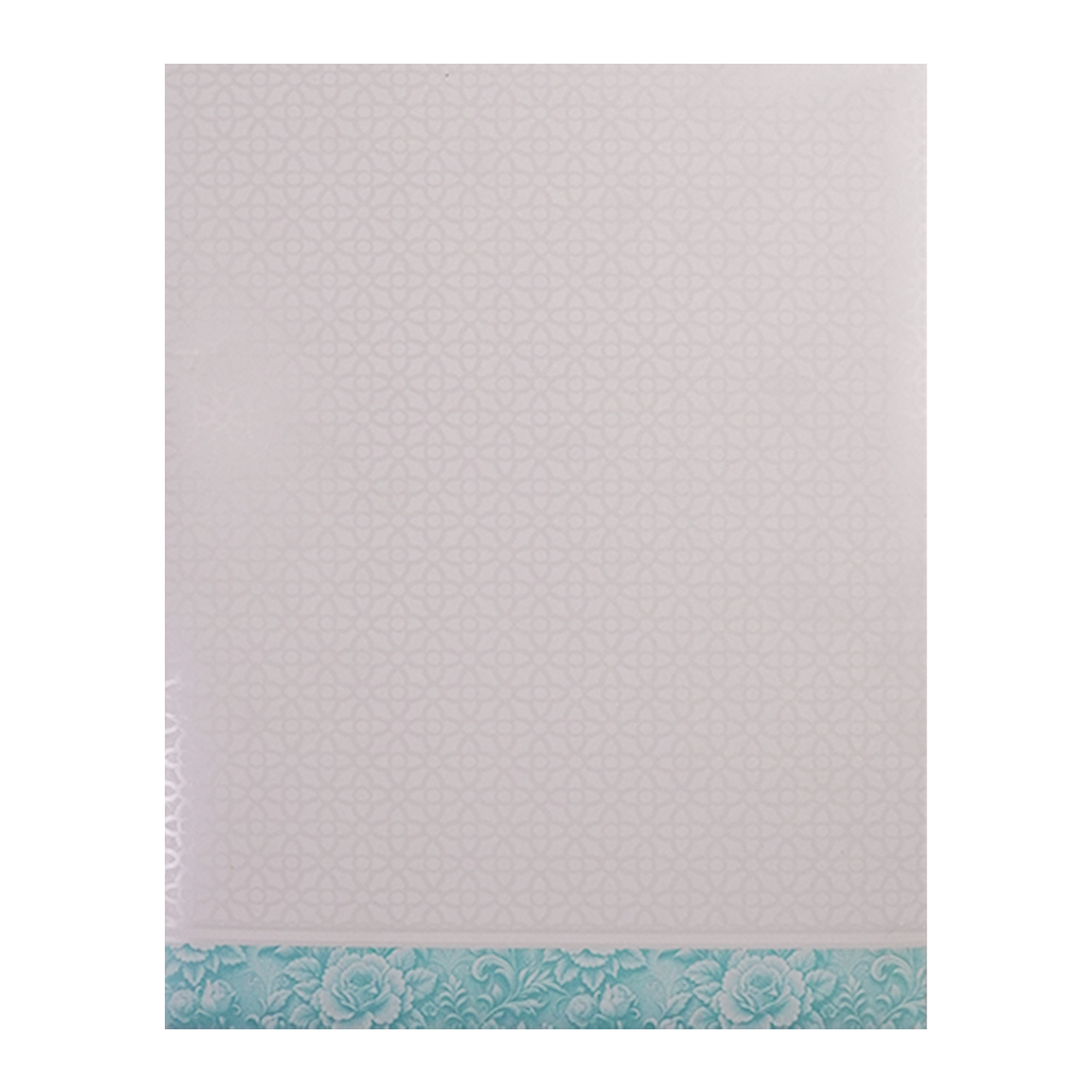 Blue Ganesha Floral Embossed Wedding Card-KNJS2087B