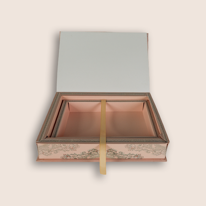 Pastel Pink Floral Monogram Luxury Invitation Box - KSI32860