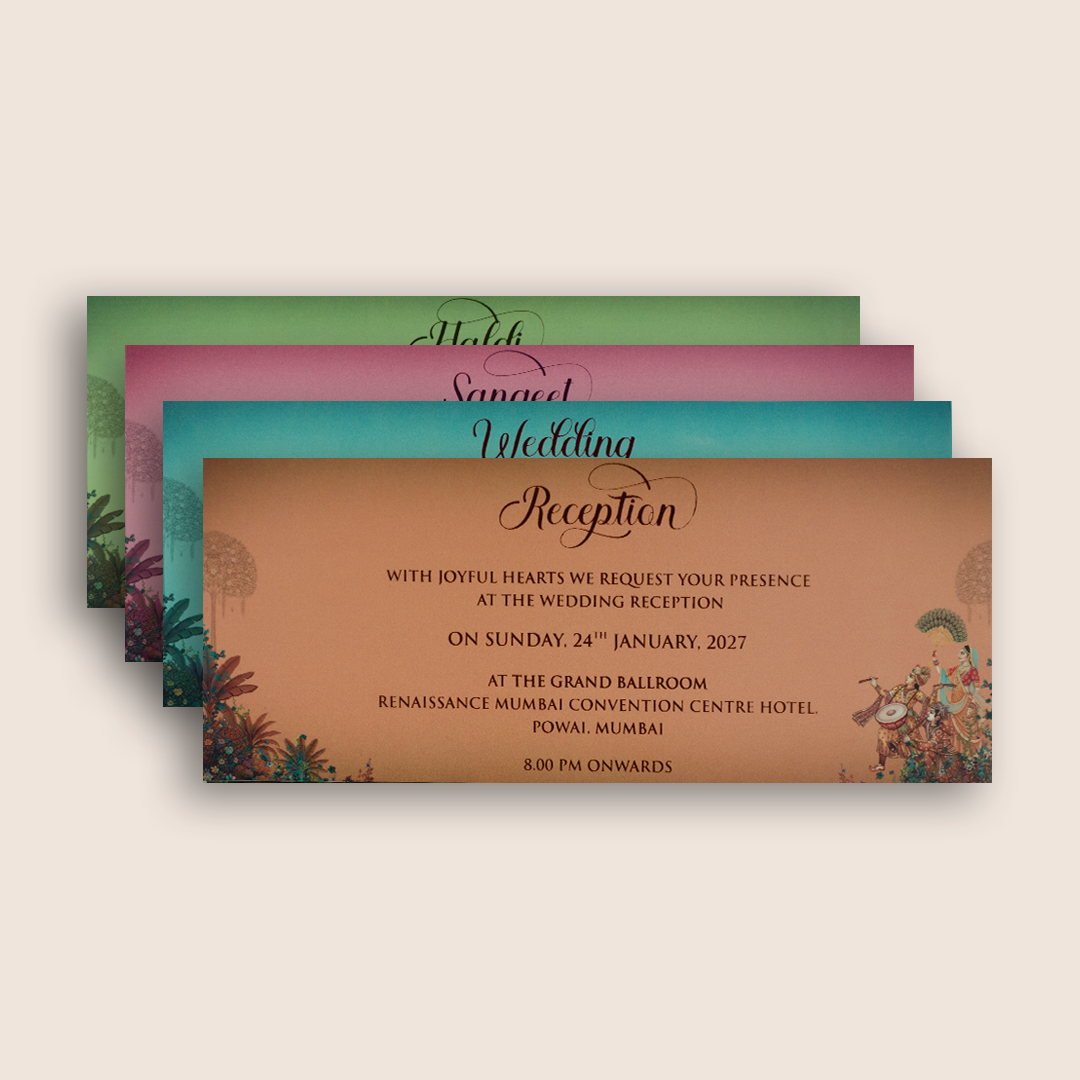 Teal Green Royal Baraat Luxury Invitation Box - KSI33240