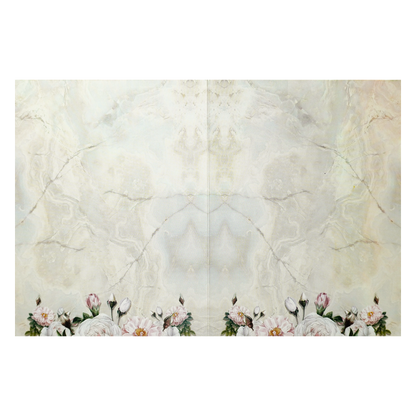 Cream Floral Marble Wedding Card-KNKC4084