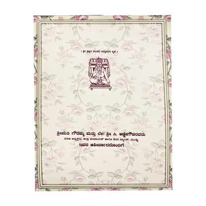 Blue Floral Laser-Cut Wedding Bag Card-KNAS3103