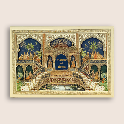 Cream Royal Palace Premium Wedding Invitation Box - KSI33230
