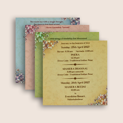 Lavender Floral Arch Royal Wedding Invitation Box - KSI33260