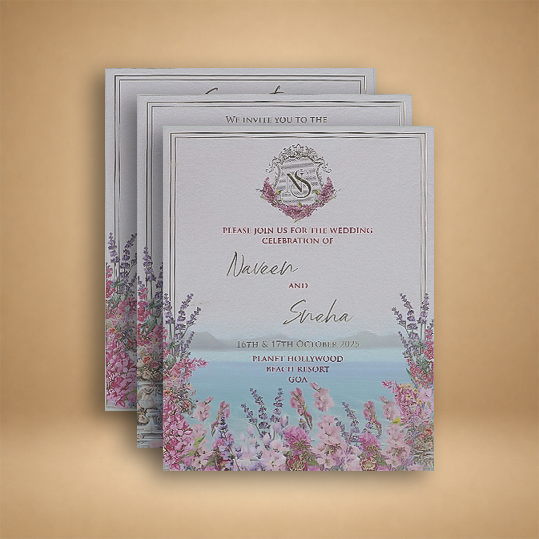 Lavender Premium Floral Luxury Invitation Box - KNLW20256