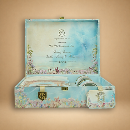 Blue Premium Bride Groom Luxury Invitation Box - KNLW202551