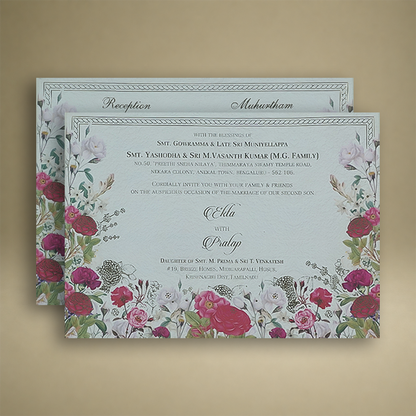 White Premium Rose Floral Luxury Invitation Box - KNLW202536