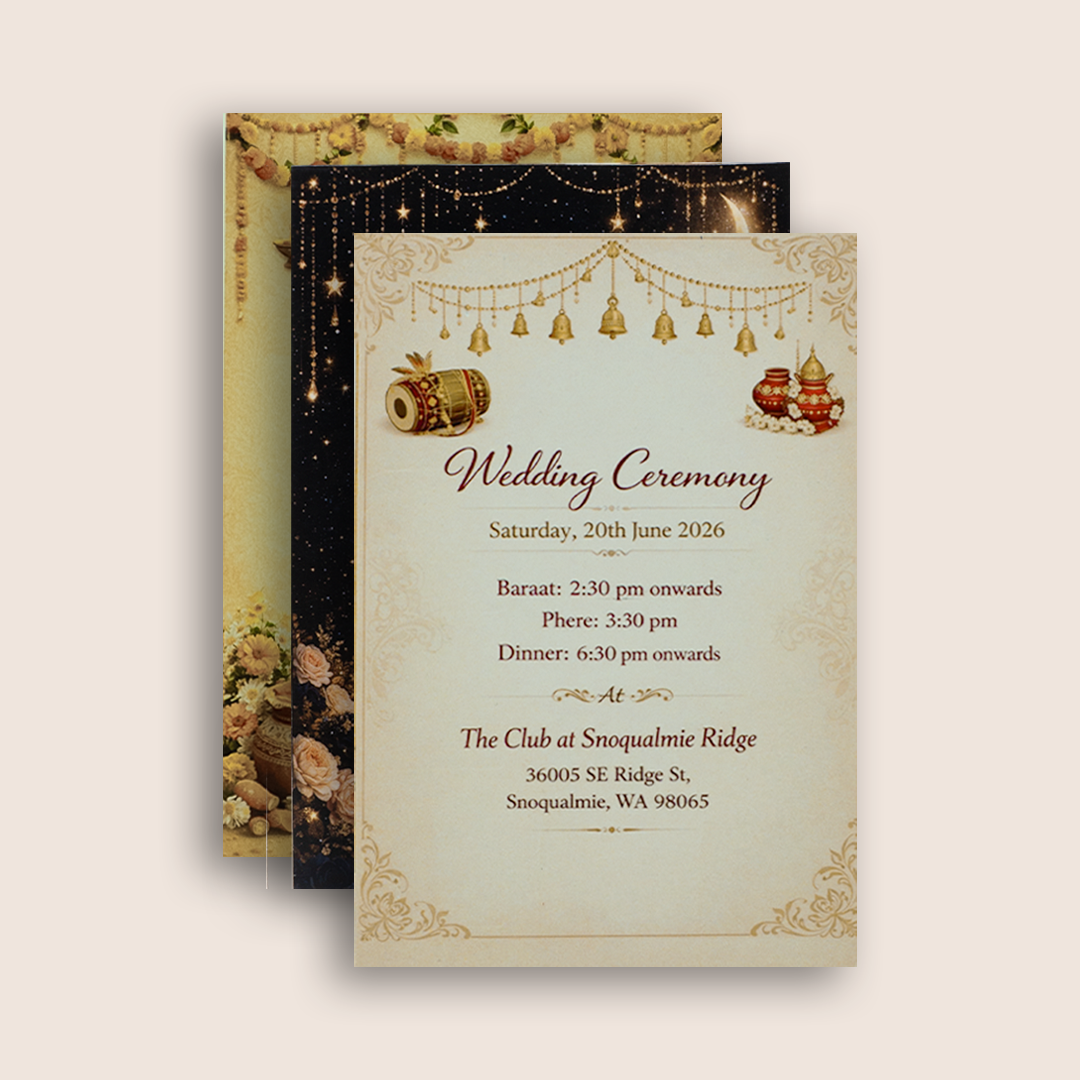 Royal Blue Velvet Wedding Invitation Card - KVR102