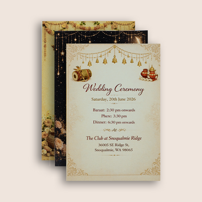 Royal Blue Velvet Wedding Invitation Card - KVR102