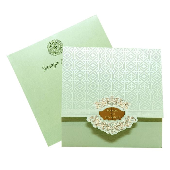 Green Pastel Nameplate Invitation Card-King of Cards