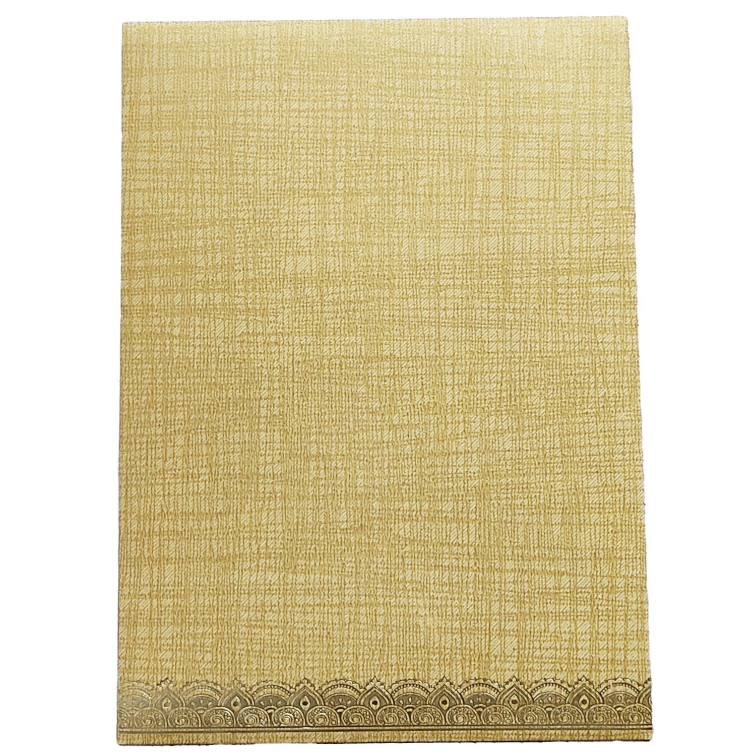 Brown Gold Metallic Gold Foiling Design With Floral Lace-KNCM16BR