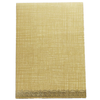 Brown Gold Metallic Gold Foiling Design With Floral Lace-KNCM16BR