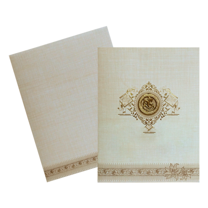 Grey Jumbo Metallic Elephant Design With Gold Foiling-KNK5021G-King of Cards