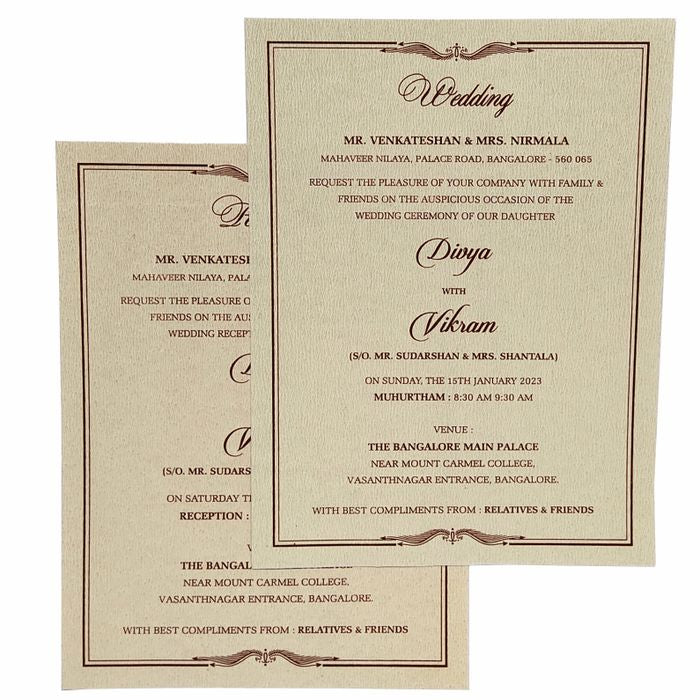 Pink Premium Floral Tracing Sheet Card In Offset Print-KNCY6071-King of Cards