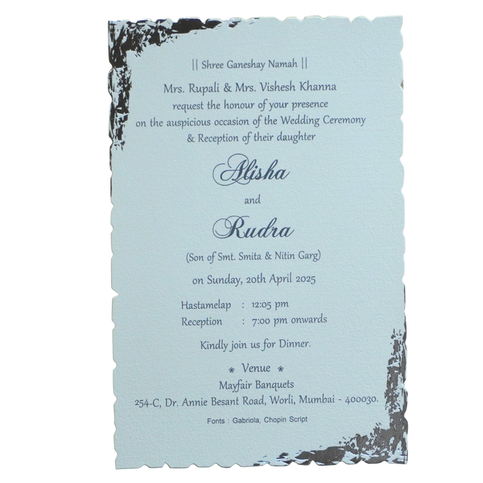 Cream White Single Sheet Invitation-King of Cards