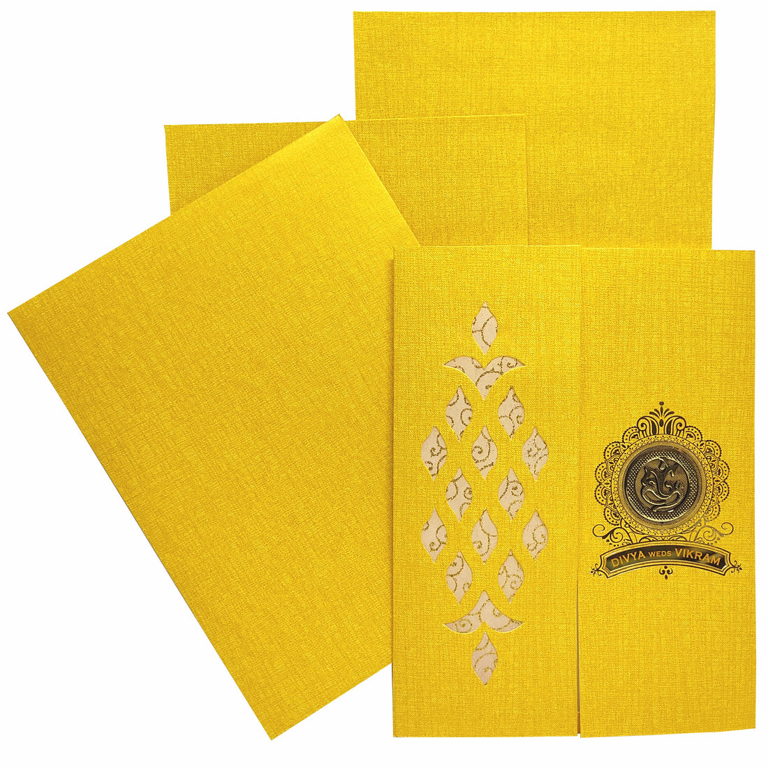 Gold Metallic Door Type Die Cut Floral Design-KNK50290
