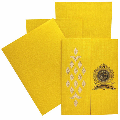Gold Metallic Door Type Die Cut Floral Design-KNK50290