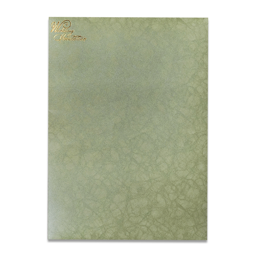 Light Green Western Couple Wedding Card-KNKR035GL