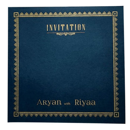 Blue Gold Single Sheet Invitation Card-King of Cards