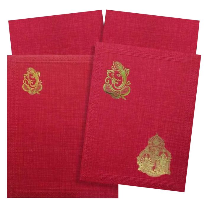 Check out the King of Cards Collection of Red Metallic Balaji Padmavathi Invitation Card Which makes your event as unforgettable.