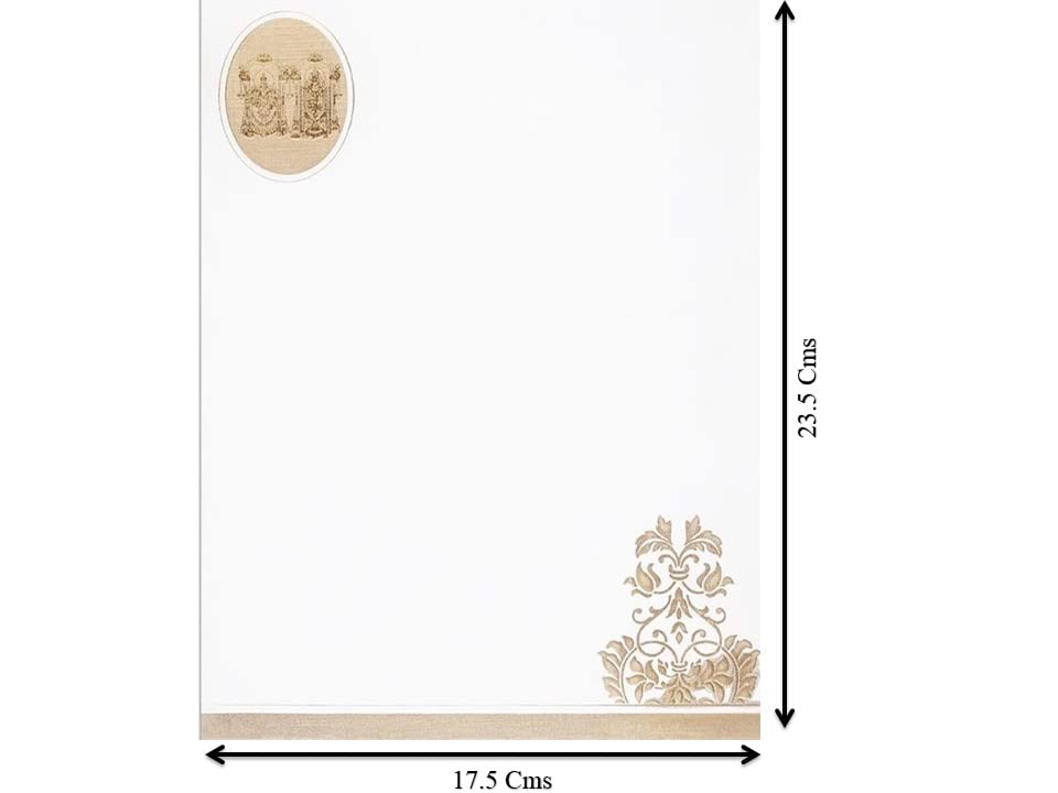 Invitation Card - Lord Balaji Card in White and Beige - KNK2834