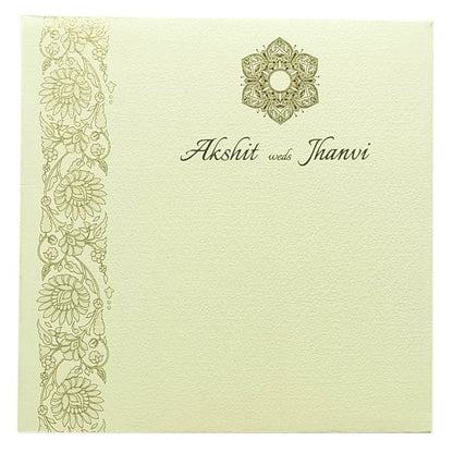 White Floral Padded Invitation Card-King of Cards