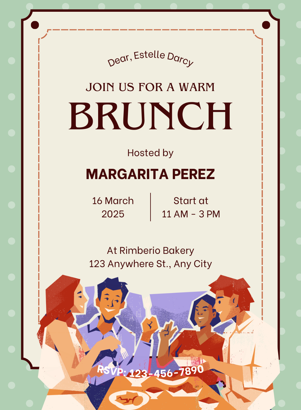 Lovely Brunch Breakfast and Lunch Invitation-AABLH002
