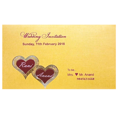 Enchanting Maroon Shading With Gold Foiling Personal Wedding Card  - KNKSP732