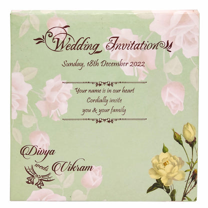 Light Green Pastel Padded Floral Design In Offset-KNC5603G-King of Cards