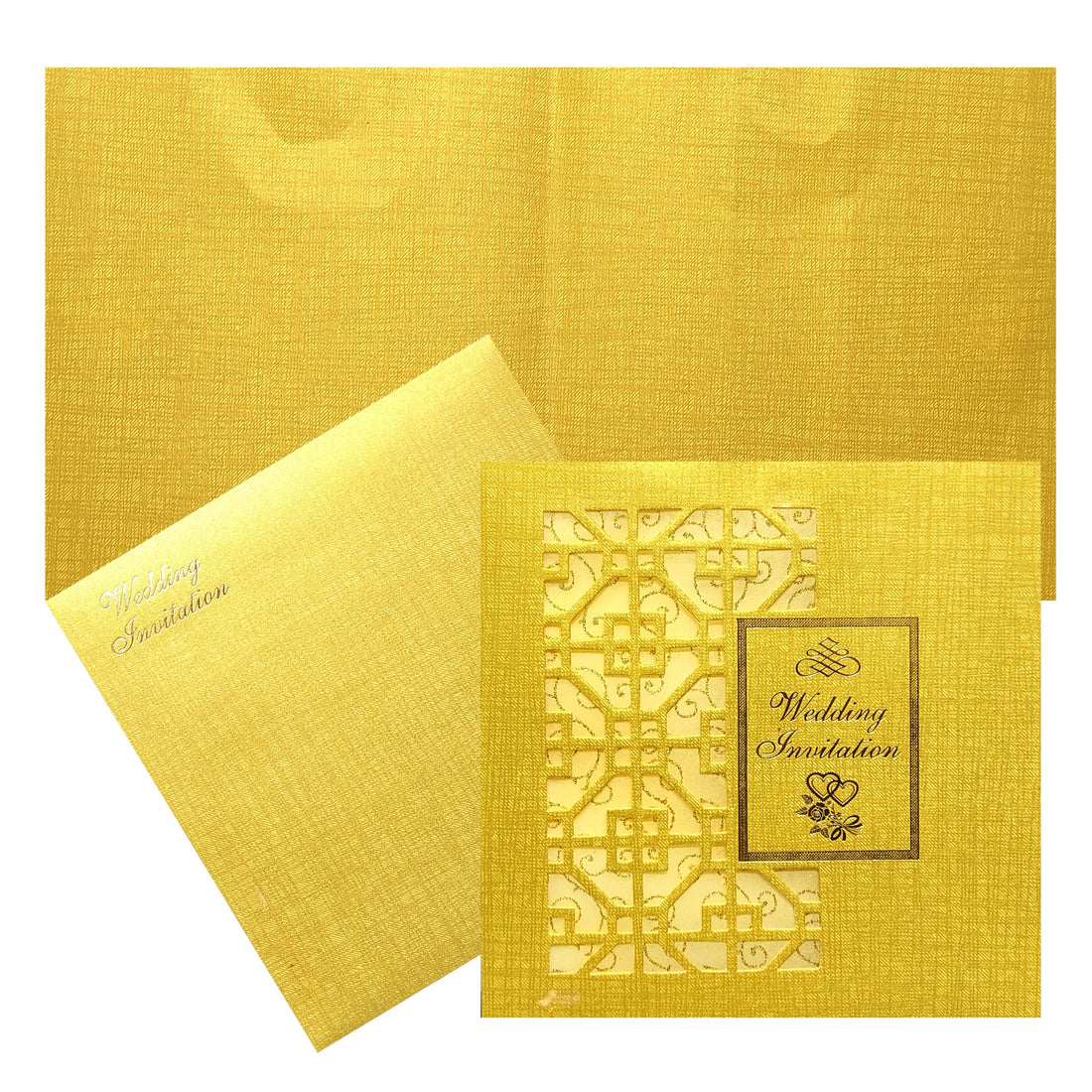 Brown Gold Laser Cut White Wolly With Gold Shiny Design-KNK833NI