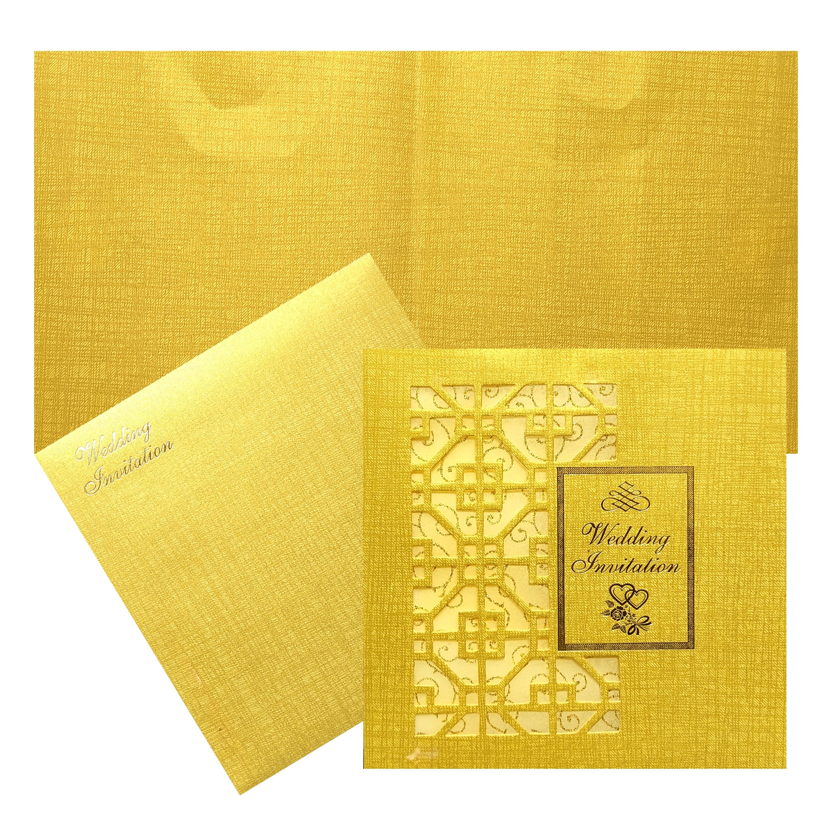 Brown Gold Laser Cut White Wolly With Gold Shiny Design-KNK833NI