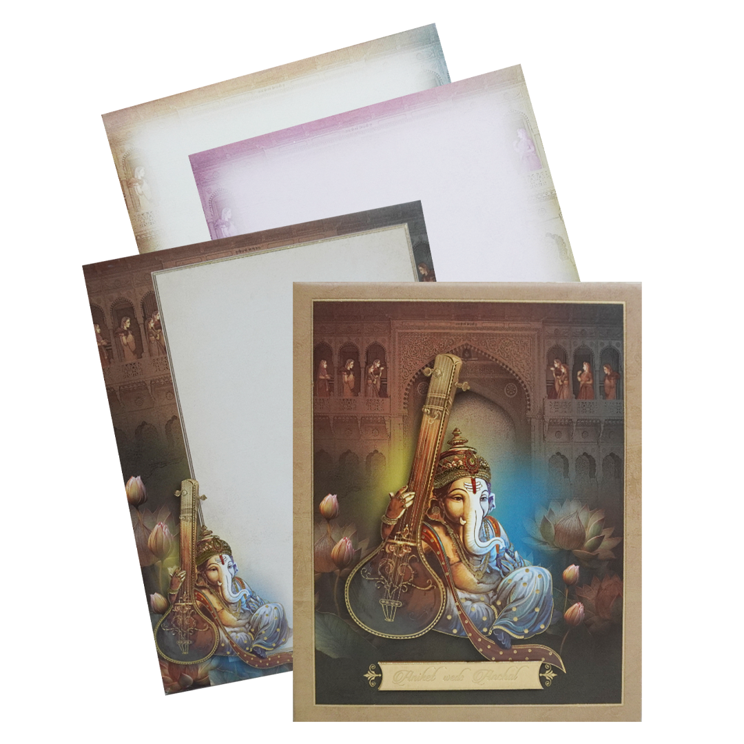 Make your event special with our exclusive Brown Ganesha Padded Wedding Card. Shop now! ?WhatsApp Support ?Express Delivery.